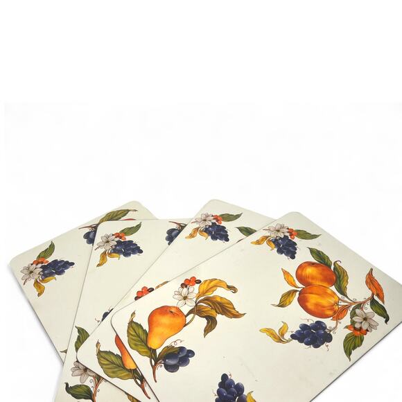 Vintage Set of 4 Sur La Table Frutta Cork Placemat Dining Kitchen Fruit 80's - Picture 2 of 5